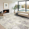 Washable Area Rug for Living Room 6x9 - Neutral Modern Abstract Rugs, Soft Non Slip Carpet with for Bedroom, Under Dining Room Table, Home, Office, Dorm - Brown Grey