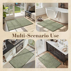 MontVoo Door Mat Indoor Entrance Doormat, Absorbent Durable Rubber Non Slip Front Door Mat for Inside Entry Entryway Dirt Trapper Welcome Mat, Green 24''x36''