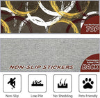 Gold White Red Circle Pattern Runner Rug, 2x10ft Washable Hallway Entrance Rugs - Corridor & Foyer Long Accent Rug, Modern Stylish Decor Carpet for Home Runner Non-Slip Mat