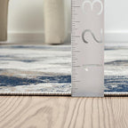 Abani Regal Blue Area Rug for Living Room, Bedroom - Swirl Abstract Pattern - 5' x 8' - Durable & Easy to Clean Washable