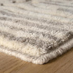 Dash & Albert Hicks Natural Hand Knotted Wool Rug, Runner-2.5 X 8 Feet, Ivory Geometric Pattern - Premium Luxury Hotel Quality Soft Breathable Hypoallergenic Machine Washable Easy Care All Season