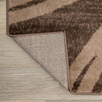 Rugshop Modern Wavy Circles Design Oval Rug, Non-Shedding Carpet for Bedroom, Living Room, or Dining Room, Brown, 5' x 7' Oval