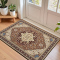 2x3 Mousse Brown Small Area Rug for Entryway, Soft Washable Rugs with Non-Slip Backing for Bedroom Kitchen, Vintage Throw Carpet Laundry Entry Front Door Decor