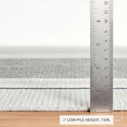 Dash & Albert Gunner Stripe Machine Washable Rug, 4 X 6 Feet, Grey Stripe Pattern