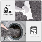 PURRUGS Dirt Trapping Door Mat 31.5" x 70", Non-Slip Machine Washable Entry Rug, Shoe Scraper, Dog Doormat, Super Absorbent Welcome Mat for Front & Back Door, Muddy Shoes & Paws, Light Grey-Dark Grey