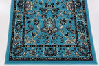Unique Loom Sialk Hill Collection Area Rug - Washington (2' 11" x 16' 5" Runner Turquoise/Black)