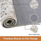 COMSLE Boho Runner Rug, 2x6 Washable Rugs for Hallway Faux Wool Small Throw Rug Distressed Kitchen Area Rug Non-Slip Laundry Room Rug Carpet Runner for Entryway Indoor Bedroom (Khaki)