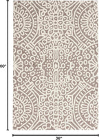 Dash & Albert Temple Taupe Hand Micro Hooked Wool Rug, 3 X 5 Feet, Tan Geometric Pattern