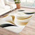 Elegant Wave Design Rug, 7x9 Rug, Abstract Rugs for Living Room Bedroom, Modern Large Area Rug, Washable Rug Non Slip Soft Indoor Carpet, Elegant Wave Design Home & Room Decor