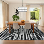 YIHOUSE 6×9 Ft Area Rugs for Living Room: Modern Abstract Black Grey and White Rug - Nonslip Washable Striped Rug for Bedroom Dining Room Office Playroom Nursery Home Decor