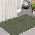 IOHOUZE Small Area Rug 2x3 Washable Woven Rugs for Entryway Non Slip Rubber Backed Front Door Rugs Indoor Doormat Throw Rug Floor Carpet for Entrance Kitchen, Olive Green/Dusty Green