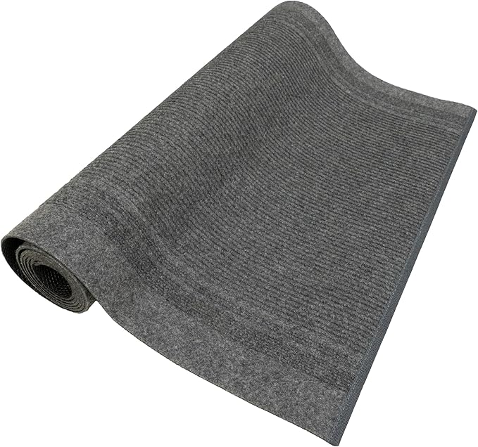 English Home Custom Size Non Slip Striped Design Light Weight Durable PVC Backing Thin Pile Runner Rug (26" x 25')