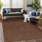 Beverly Rug Indoor Outdoor Rug 6x9, Washable Outside Carpet for Patio, Deck, Porch, Solid Modern Area Rug, Water Resistant, Gold Brown