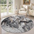 6x6 Round Area Rugs for Living Room, Modern Abstract Rug for Bedroom, Contemporary Machine Washable Rug, Large Stain Resistant Carpet for Dining Room Playroom Home Office, Pet & Kids Friendly