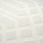 Abani Cozy Cream Area Rug for Living Room, Bedroom - Geometric Diamond Pattern - 4' x 6' - Durable & Easy to Clean
