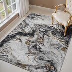 3x5 Washable Area Rugs for Living Room, Modern Abstract Rug Entryway Kitchen Non Slip Throw Rug, Stain Resistant Carpet for Dining Room Playroom Bedroom, Pet & Kids Friendly