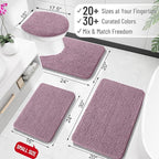 OLANLY Bathroom Rugs 36x24, Extra Soft Absorbent Chenille Bath Rugs, Rubber Backing Quick Dry, Machine Washable Bath Mats for Bathroom Floor, Tub and Shower, Home Decor Accessories, Deep Plum