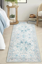 COMSLE Boho Runner Rug, 2' x 6' Washable Area Rugs for Hallway Faux Wool Small Distressed Indoor Door Mat Non-Slip Laundry Room Kitchen Carpet for Entryway Bedroom Khaki Green