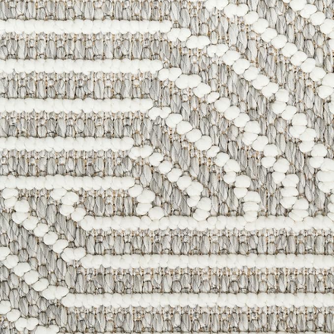 Nourison Home Textured Home Grey Ivory 5'3" x 7' Area Rug - Easy Clean, Non Shedding, Bed Room, Living Room, Dining Room, Kitchen (5' x 7')