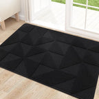 OLANLY Door Mats Indoor, Non-Slip, Absorbent, Dirt Resist, Entrance Washable Mat, Low-Profile Inside Entry Doormat for Entryway (30x17 inches, Black)