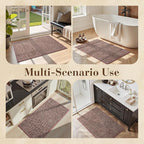 MontVoo Door Mat Indoor Entrance Doormat, Absorbent Durable Rubber Non Slip Front Door Mat for Inside Entry Entryway Dirt Trapper Welcome Mat, Red 32''x48''