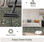 Bavni Boho Floral Kitchen Runner Rug 2x6, Washable Non Slip Thin Carpet for Hallway Bathroom Laundry Room, Ultra Soft Botanical Runner for Entryway, Modern Indoor Floor Decor, Emerald Green