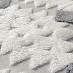 Ivory Grey 5x7 Area Rug Washable Living Room Moroccan Shag Carpet Non Slip Soft Neutral Boho Plush Pile Large Throw Rug for Kitchen Office Dining Room Bedroom Laundry