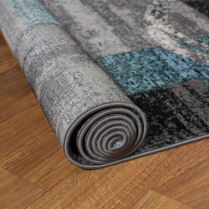 Rugshop Contemporary Abstract Circle Design Soft Oval Area Rug 5' x 7' Gray