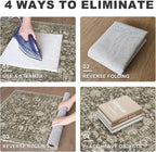 KILOCOCO Hallway Runner 2x6 Rug Runner Printed Vintage Floral Washable Kitchen Runners Non-Slip Rubber Backed Runners for Hallways Laundry Room Distressed Boho Rugs for Entryway Bedroom, Taupe/Green
