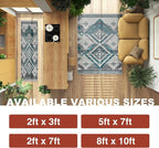 YHSF South West Native American Rug Ritz – Native Tribal American Indian Inspired Rug - Living Room, Bedroom, Hallway, Entryway & High-Traffic Area Rugs - Washable - Soft - Steel, 2 Feet x 7 Feet
