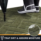 PURRUGS Dirt Trapping Door Mat 32" x 47", Non-Slip Machine Washable Entry Rug, Shoe Scraper, Dog Doormat, Super Absorbent Welcome Mat for Front & Back Door, Muddy Wet Shoes & Paws, Sage Green