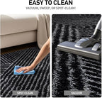 Rugshop Geometric Diamond Stripe Shag Area Rug Anthracite Dark Gray 2' x 3' Ideal for Entryways, Kitchens, or Small Spaces