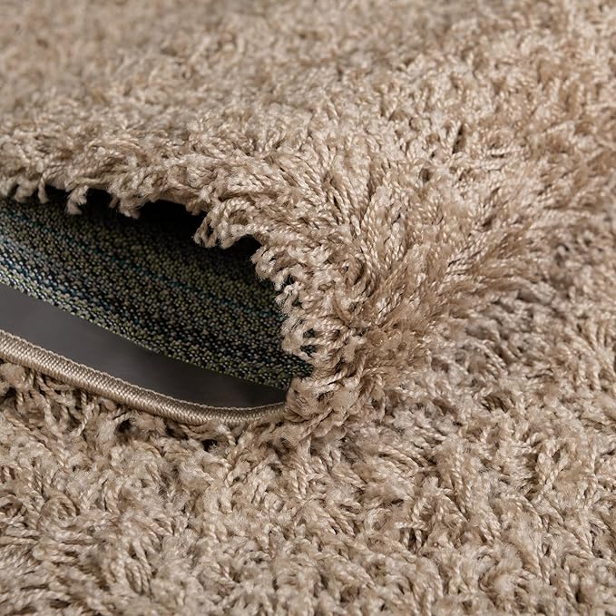 Unique Loom Solid Shag Collection Area Rug (10' x 13' 11" Rectangle, Taupe)