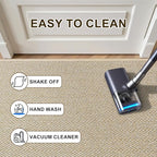 Ultra Thin Door Mat Indoor Entrance 24"x36", Low-Profile Indoor Door Mat, Non Slip Entry Mat Rubber Backing Unique Herringbone Design Inside Doormat Dirt Trapper Entryway Mats, Beige