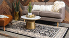 Unique Loom Sialk Hill Collection Area Rug - Washington (5' 3" x 8' Rectangle Black/Gray)