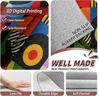 Abstract Area Rugs - Colorful Love Heart Hippie Rug 4x5, Aesthetic Funky High Traffic Shed Resistant Carpets Room Decor #C056