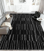 YIHOUSE 6x9 Abstract Line Area Rug, Modern Washable Stain Resistant Rugs Non Slip, Soft Indoor Floor Carpet for Living Room, Bedroom,Dining Room, Black and White