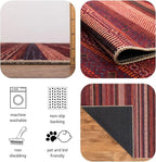 Keen Home Design 8x10 Rug - Machine Washable Area Rug with Non-Slip Backing, Ideal for Living Room, Dining Room, Bedroom - Vintage, Easy Clean, Durable, Low Pile Rug - (8' x 10')