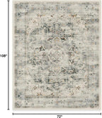 RUGGABLE Washable Vintage Area Rug – Sarrah Sage 6x9, Stain-Resistant, Non-Slip – Medium Machine Washable Rugs for Living Room, Bedroom, Hallway, Entryway & Office–with Standard Pad