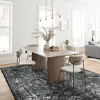 Lahome 8x10 Area Rugs for Living Room Washable Rugs 8x10 Black Large Rug Indoor Carpet, Vintage Distressed Rug Soft Non Slip Area Rug for Bedroom Dining Room Home Office(8 x 10, Black/Grey)