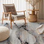 Rugshop Contemporary Gray Striated Area Rug Kid & Pet Friendly 4' x 6' Ideal for Under Coffee Tables, Entryways, or Studio Spaces