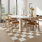 LIVEBOX Machine Washable Area Rug 6x9 Checkered, Non Slip Soft Large Bedroom Living Room Rug Farmhouse Neutral Classic Geometric Boys Rug, Indoor Carpet for Den Dorm Playroom(Brown,6'x9')