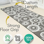 25 ft Extra Long Grey Hallway Runner Rug | Non-Slip & Machine Washable | Custom Cut to Size 2'3" x 25' (Runner) | REMNAZ