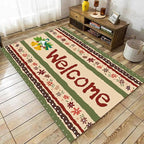 Vintage Christmas Area Rugs 3x5ft Merry Christmas Snowflakes Floral Winter Holiday Decorative Floor Mats Xmas Decorative Rugs for Living Room Bedroom Doormats Welcome Mats Non-Slip and Durable