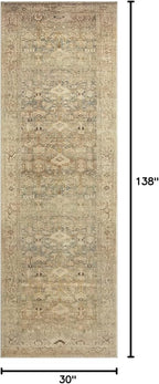 Loloi Margot Collection MAT-04 Antique/Sage 2'-6" x 11'-6" Runner Rug feat. CloudPile, No-Shed Easy Clean Large Patterned Area Rug for Living Room, Bedroom, Dining Area