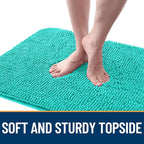 OLANLY Dog Door Mat for Muddy Paws 59x35, Absorbs Moisture and Dirt, Absorbent Non-Slip Washable Doormat, Quick Dry Chenille Mud Mat for Dogs, Entry Indoor Entryway Carpet for Inside Floor, Teal