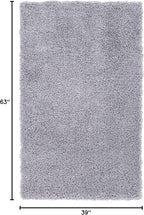 Unique Loom Davos Shag Collection Area Rug - Solid (3' 3" x 5' 3" Rectangle, Sterling)