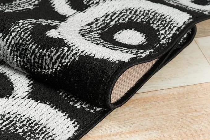 Custom Size Black Hallway Runner Rug | Cut to Length 2'3" x 9' (Runner) | Non-Slip & Machine Washable | REMNAZ