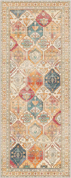 Bavni Kitchen Rug 2x5 Runner Rugs for Hallways Entryway, Washable Vintage Print Carpet, Ultra-Thin Chenille Low Pile Lightweight Rug with Non Slip Backing, Retro Multi