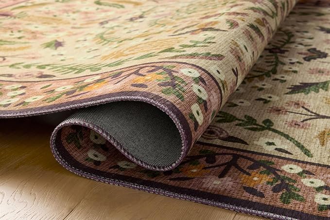 Loloi Rifle Paper Co. Canopy Collection CNP-03 Aubergine 5'-0" x 5'-0" Round Accent Rug